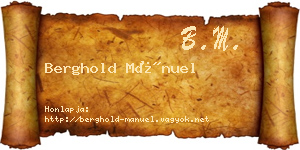 Berghold Mánuel névjegykártya